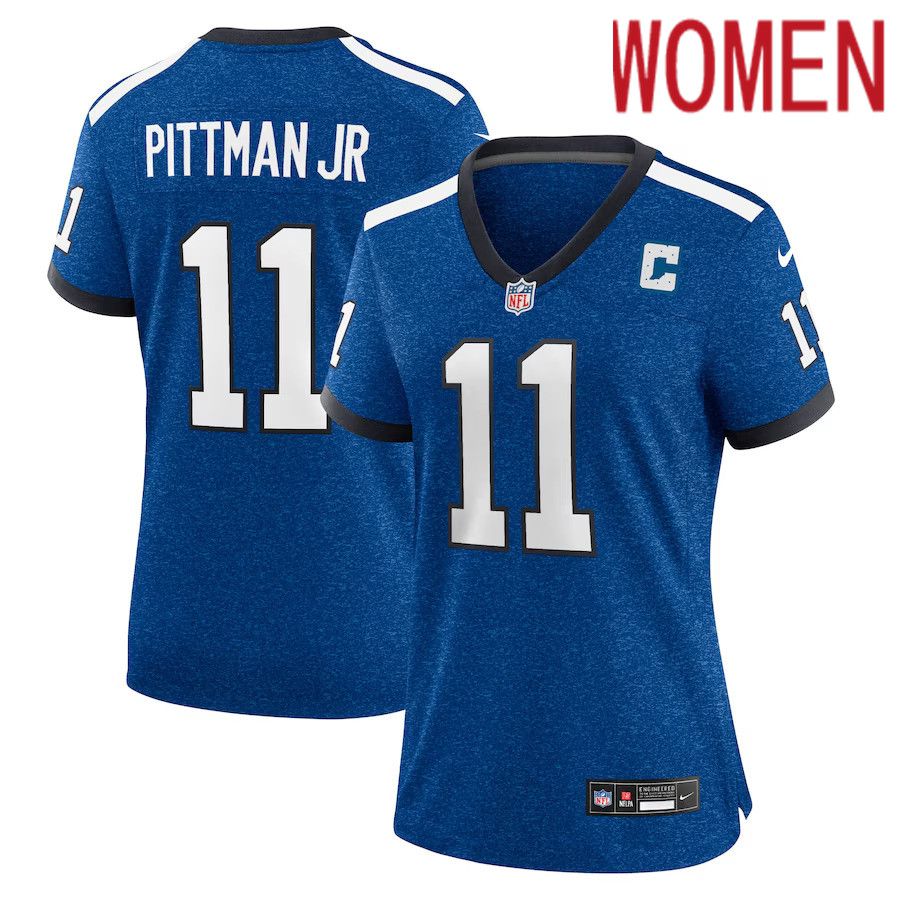 Women Indianapolis Colts #11 Michael Pittman Jr. Nike Royal Indiana Nights Alternate Game NFL Jersey->customized nfl jersey->Custom Jersey